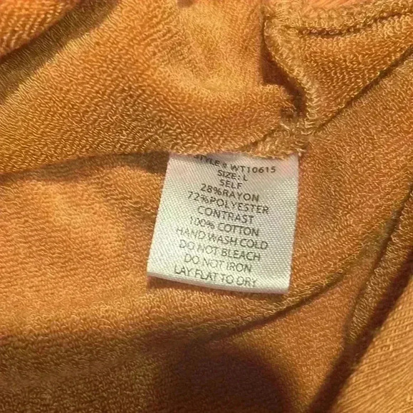 Grade and Gather Woman’s Cotton wrap style hoodie. Burnt orange. Size L NWT - Picture 10 of 11